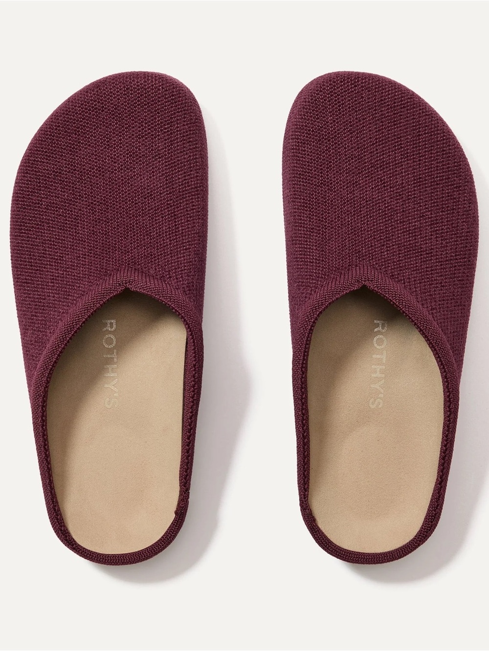 Rothy’s Revelvet Casual Clog in Eggplant/Burgundy